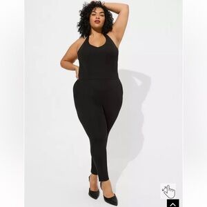 NWT Marilyn Monroe Halter Tapered Black Jumpsuit Romper Size 1X (14-16)